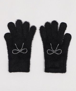 WEGO 【手袋】リボンラインストーングローブ ブラック