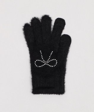 WEGO 【手袋】リボンラインストーングローブ ブラック