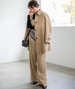 23区 S 【先行予約】ドレープツイル アシンメトリー ワイド パンツ ベージュ系