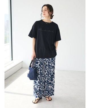 CRAFT STANDARD BOUTIQUE インド綿総柄イージーパンツ Navy