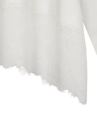 Green Parks 裾イレヘムレースドッキングプルオーバー Off White