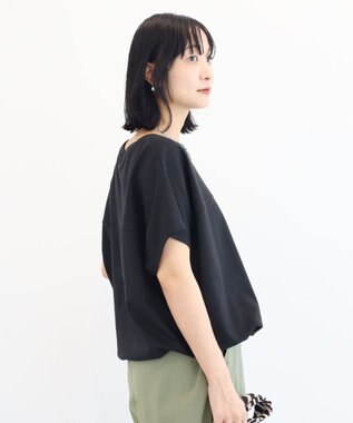 Green Parks 超冷感ドロストフレンチプルオーバー Black