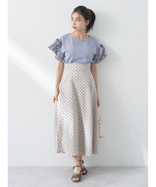 earth music&ecology フリルスリーブカットソー Sax