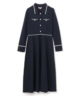 TOCCA BI-COLOR KNIT DRESS ニットドレス ネイビー系