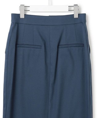 ICB 【CLASSY.掲載・裏起毛】 ウォームサテン Iラインスカート ブルーグレー系