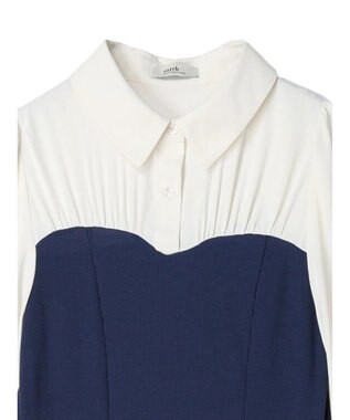 earth music&ecology ビスチェ風ドッキングワンピース Blue