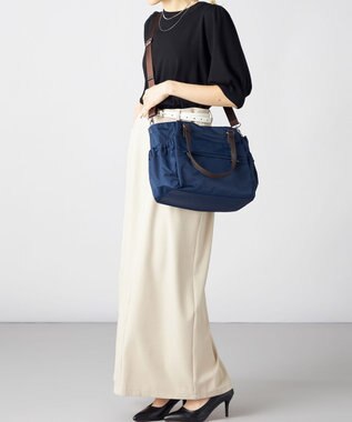 LA BAGAGERIE 【MONICA】ポーチ付き3WAYトートバッグ ネイビー