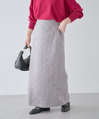 Green Parks ・ＥＬＥＮＣＡＲＥ　ＤＵＥ　エンボスナロースカート Light Gray