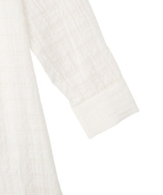 Green Parks シアーチェックシャツワンピース Off White