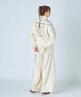 OP／FILA 【ocean pacific】Daily Cozy/あったか裏起毛ハーフジップロゴスウェット アイボリー