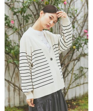 earth music&ecology ＵＶカット加工　ＢＩＧカーディガン Border