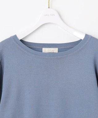 ANY SIS 【WEB・一部店舗限定】バックチュールコンビ ニット ブルー
