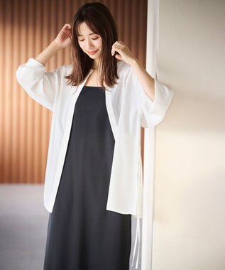 #Newans ルーズシルエットシアーシャツ ホワイト