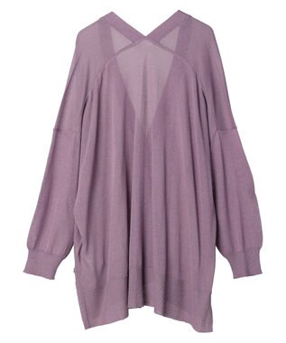 Green Parks 接触冷感シアーニットカーディガン Purple
