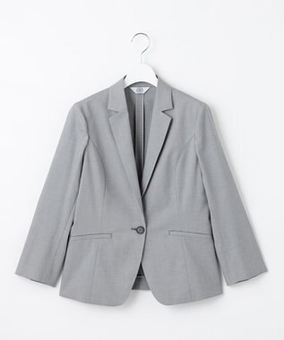 J.PRESS LADIES 【セットアップ対応・洗える・撥水・防汚】コットンFITTYシャーク テーラード ジャケット ライトグレー系