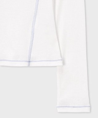Paul Smith コントラストステッチ リブ 長袖カットソー ホワイト