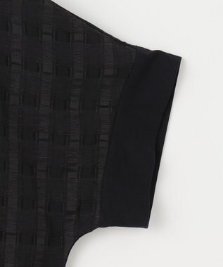 J.PRESS LADIES S 【洗える】チェックコンビジャージー カットソー ブラック系