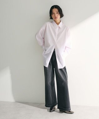 Green Parks イージーケアストライプシャツ Pink