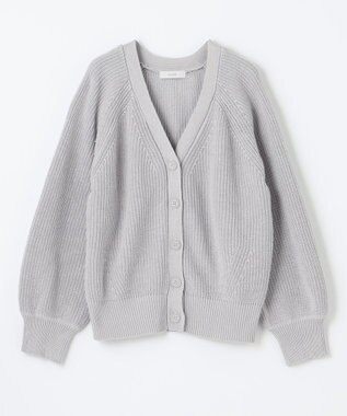 ANY 【洗濯機可/UVカット/アンチピリング】コットンＶネックカーディガン グレー