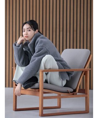 Green Parks スタンドカラーボアブルゾン Gray