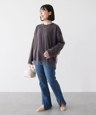 Green Parks ・ＥＬＥＮＣＡＲＥ　ＤＵＥ　チュールレイヤードロンＴＥＥ Charcoal Gray