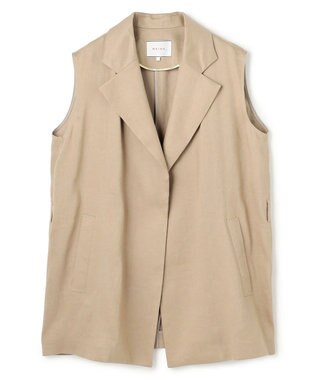 BEIGE， MICA /  リネンブレンドベルト付きジレ  L.Taupe