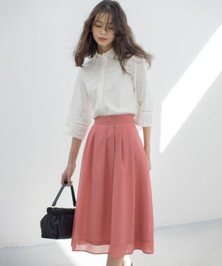 組曲 カラーボイル フレアスカート ピンク系