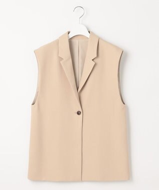 Feroux 【洗える】バックペプラム ジレ ベージュ系
