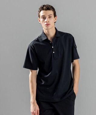 JOSEPH HOMME 【接触冷感】アイスコットンカノコ　ポロ ブラック系