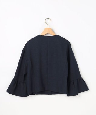 組曲 【WEB限定】ライトリネンライクノーカラー ジャケット ネイビー系