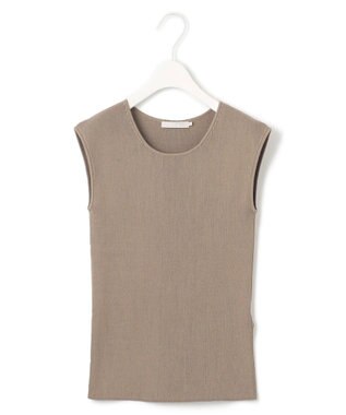 ICB 【洗える】オーガニックコットンリブ ノースリーブニット クリームブラウン系