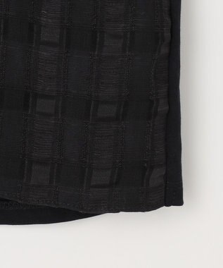 J.PRESS LADIES S 【洗える】チェックコンビジャージー カットソー ブラック系