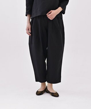 muuc 〈高品質ベルギーリネン100%〉〈オンオフ着られる〉リネンイージーパンツ ブラック