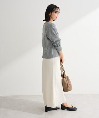 Green Parks レースドッキングニットカーディガン Gray Mixture