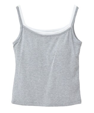 Green Parks ・Ｐｅｔｉｔ　Ｆｌｅｕｒ　レイヤードキャミ（カップ付 Gray Mixture