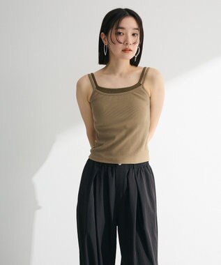 Green Parks ・Ｐｅｔｉｔ　Ｆｌｅｕｒ　レイヤードキャミ（カップ付 Gray Mixture