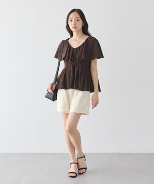 earth music&ecology カットツイルショートパンツ Ivory