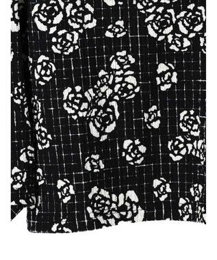 Green Parks ■ＥＳＣＡＲ　ボトルネッククレープカットプルオーバー Flower Black