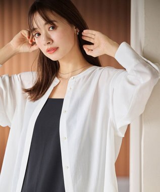 #Newans ルーズシルエットシアーシャツ ホワイト