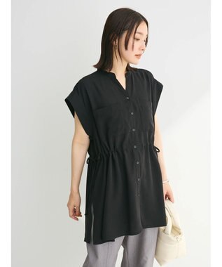 Green Parks ウエストドロストフレンチスリーブチュニック Black