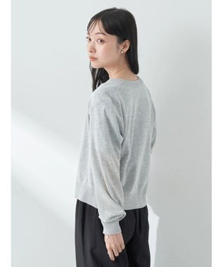 earth music&ecology シアークルーカーディガン Gray Mixture