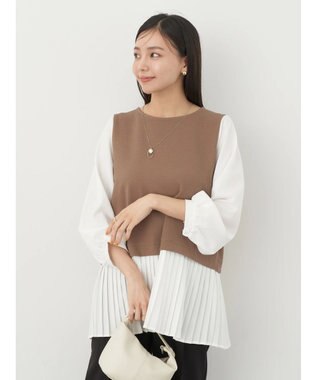 earth music&ecology プリーツドッキングプルオーバー