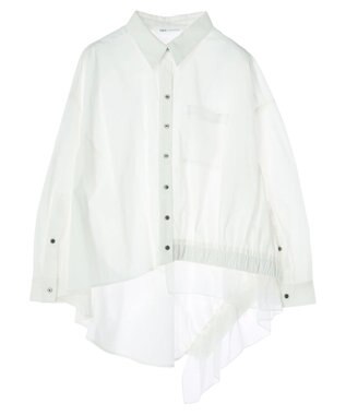 YECCA VECCA シアーMIXアシメシャツ Off White