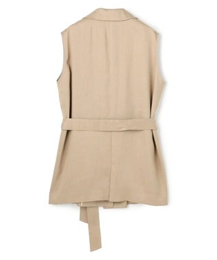 BEIGE， MICA /  リネンブレンドベルト付きジレ  L.Taupe