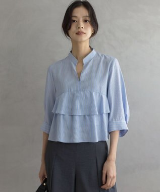 組曲 リヨセルシャーティングティアード ブラウス ブルー系1