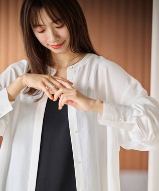 #Newans ルーズシルエットシアーシャツ ホワイト