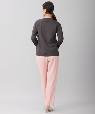 自由区 【洗える】長袖ロゴ Tシャツ グレー系