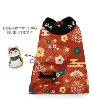 PET PARADISE ペットパラダイス  遠赤外線 レトロぬくぬく半纏 小型犬 レッド