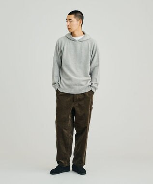 J.PRESS YORK STREET 【UNISEX】ウールカシミヤ フーディニット ライトグレー系