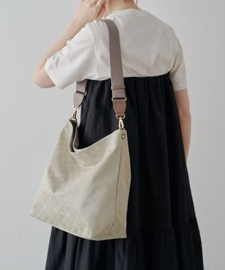 russet ナイロンジャガード2WAYショルダーバッグ(CE-1622) Ecru